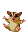 Cute Cartoon Sugar Glider Illustration on White Background Royalty Free Stock Photo