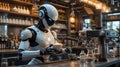 Robot Barista Serving Coffee Royalty Free Stock Photo