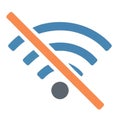 blue wifi symbol, not connected, no internet connection. Royalty Free Stock Photo