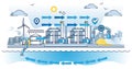 Desalination treatment facility for water and salt separation outline diagram