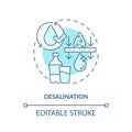 Desalination turquoise concept icon