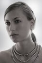 Desaturate lady with pearl Royalty Free Stock Photo