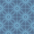 Desaturated blue lace snowflakes seamless pattern