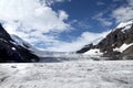 Descending from Columbia Icefields, Athabasca Glacier in Jasper National Park, Alberta, Canada Royalty Free Stock Photo