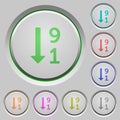 Descending numbered list push buttons