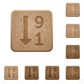 Descending numbered list wooden buttons