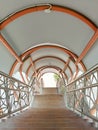 descending pedestrian bridge. Royalty Free Stock Photo