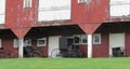 Vintage wagons front barn Royalty Free Stock Photo