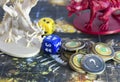 Descent board game, role playing game, dungeons and dragons, dnd. Miniature of two dragons. Royalty Free Stock Photo