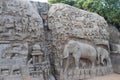 Descent of the Ganges and and Arjuna`s Penance at Mahabalipuram in Tamil Nadu, Indian tourism