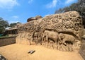 Descent of the Ganges, known locally as Arjuna\'s Penance, is a monument at Mamallapuram, Royalty Free Stock Photo