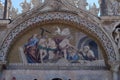 Descent into Limbo, mosaic from upper facade of the Basilica San Marco, Venice, Italy