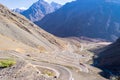 Descent los caracole in chile on the border with argentina