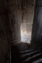 Descent to secret exit near main gate to the ruins of the medieval fortress Nimrod - Qalaat al-Subeiba, located near the border