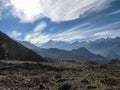 Descent to the valley from the Thorong-la Pass