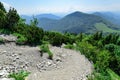 The descent in Vratna valley in the Mala Fatra park. Day foto.