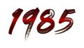 3D blood red number design of 1985 on white background Royalty Free Stock Photo