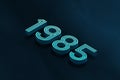 Blue Isometric layer 3d text effect of number 1985 on blue background. Royalty Free Stock Photo