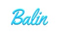 Glowing blue effect of name Balin on white background. Royalty Free Stock Photo