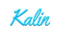 Glowing blue effect of name Kalin on white background. Royalty Free Stock Photo
