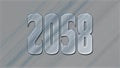 3D Glass effect number design of 2058, glassy background. Royalty Free Stock Photo