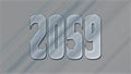 3D Glass effect number design of 2059, glassy background. Royalty Free Stock Photo