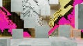 Abstract Geometric Pixelated Retro Background with Seamless Loop Animation