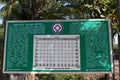 Description board of Sixty Dome Mosque Sha Gombuj Moshjid or Shait Gumbad mosque in Bagerhat, Banglade