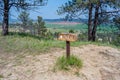 A description board for the trail in Devils Tower NM, Wyoming Royalty Free Stock Photo