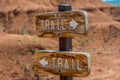 A description board for the trail in Devils Tower NM, Wyoming Royalty Free Stock Photo