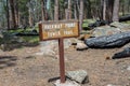 A description board for the trail in Devils Tower NM, Wyoming Royalty Free Stock Photo