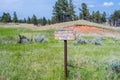 A description board for the trail in Devils Tower NM, Wyoming Royalty Free Stock Photo
