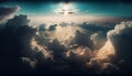 Cloud Nine: An Awe-Inspiring View of the Cloudscape created with Generative AI technology Royalty Free Stock Photo