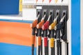 Close up nozzle fuel at gas station Royalty Free Stock Photo