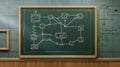Description Draw a detailed flowchart on a blackboard to guide students through a scientific experiment, Ai Generated Royalty Free Stock Photo