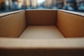 Open Cardboard Box on Neutral Packaging Background with Textured Surface Royalty Free Stock Photo