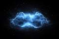 Vibrant Blue Fractal Energy Flowing with Intense Brightness