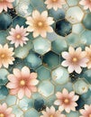 Floral Hexagon Pattern Royalty Free Stock Photo