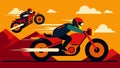 These descriptions can guide an artist in creating dynamic vector illustrations of a thrilling motorcycle pursuit