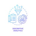 Descriptive analytics blue gradient concept icon