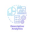 Descriptive analytics blue gradient concept icon Royalty Free Stock Photo