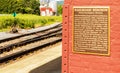 North Bennington Railroad Station plaque and tracks