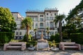 Wide angle view of beautiful and classy villa on Lake Garda shore, Lombardy, Italy Royalty Free Stock Photo