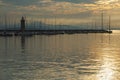 Desenzano harbor at dawn, Lake Garda, Italy. Royalty Free Stock Photo