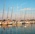DESENZANO, ITALY - July 16th, 2019: Sailboats in the harbour on Lake Garda