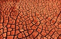 Desert. Aerial view of a beautiful cracks in the ground. texture, deep crack. Effects of heat and drought. Royalty Free Stock Photo