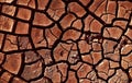 Desert. Aerial view of a beautiful cracks in the ground. texture, deep crack. Effects of heat and drought. Royalty Free Stock Photo