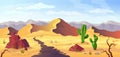 Desert background Arizona cactus prairie landscape