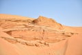 Desert Background Landscape, Desert and beautiful blue sky. Horizon of the desert. Endless desert plain