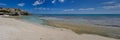 Desert beach with tranquil turqoise water